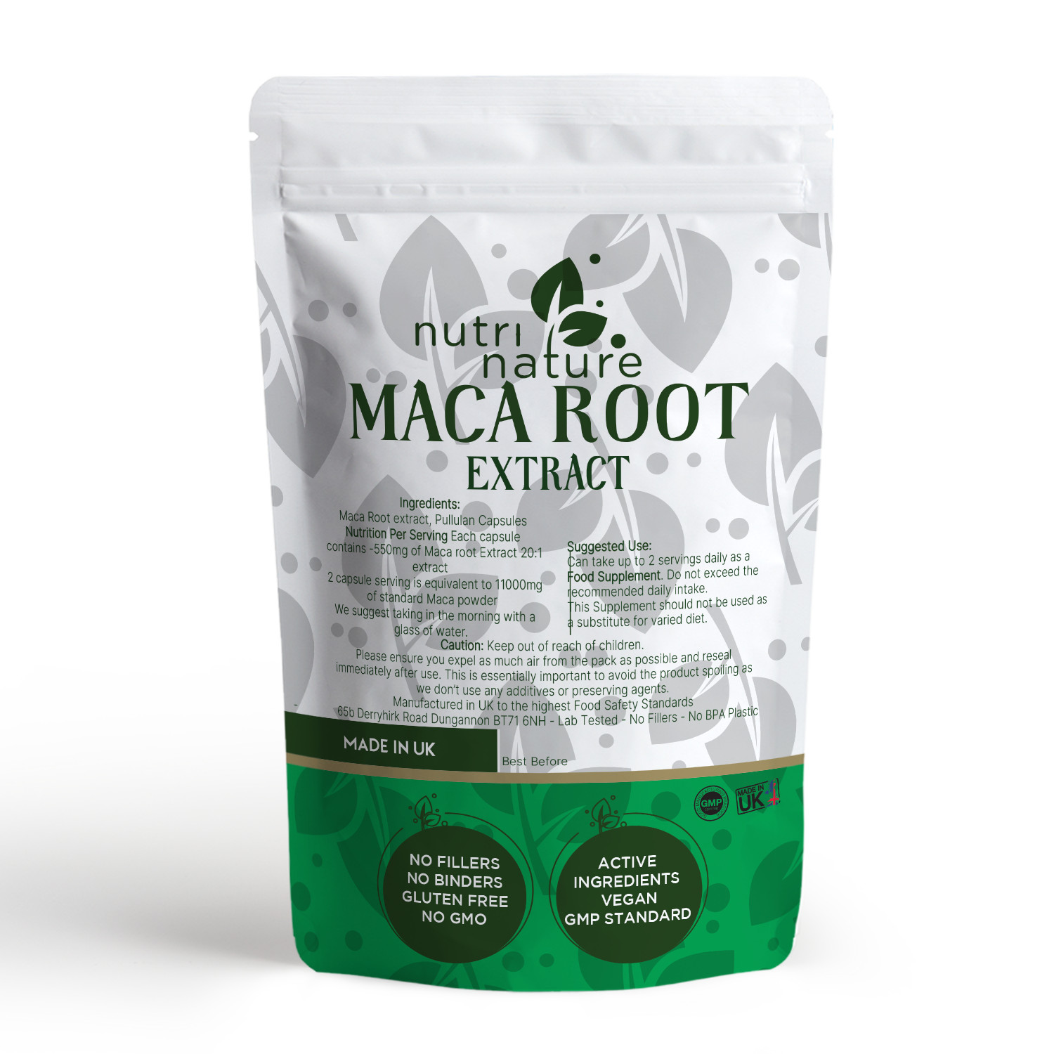 Maca Root extract 1100mg per Serving 20:1 Equivalent to 22,000mg Vegan Capsules