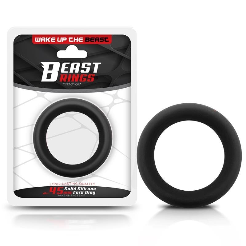 Anello Fallico in Silicone da 4,5 cm Beast Rings Nero