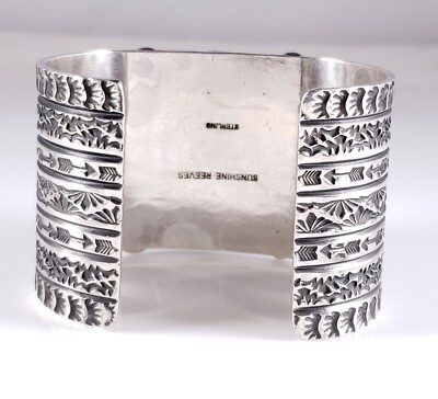 Sunshine Reeves Navajo Sterling Silver Cuff Bracelet Web