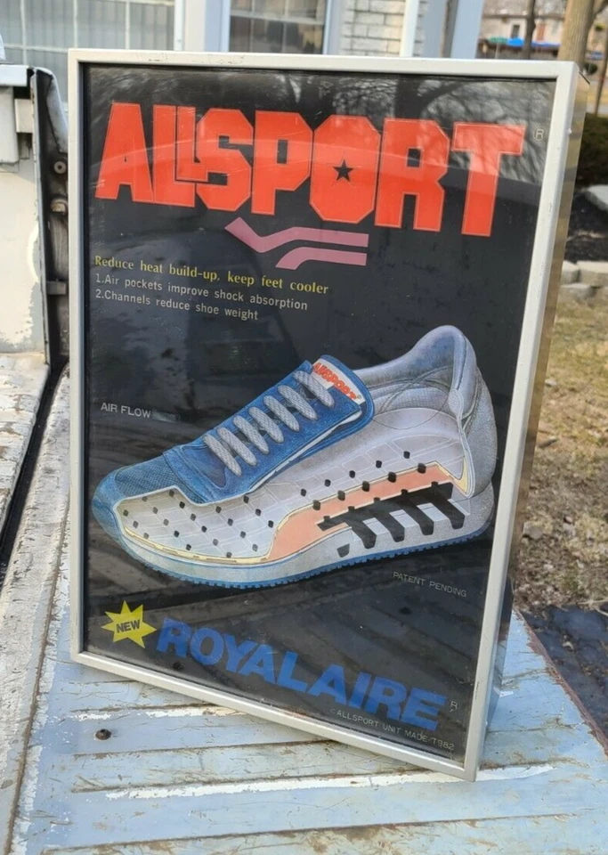 Allsport Zapatos RoyalAire Iluminado Tienda Exhibición Publicidad Letrero Colgante de Pared Foto 2 de 4