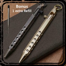 Solid Pocket Brass Bolt Action Pen Hexagonal Six Edge Hollow Out Grip EDC Tool