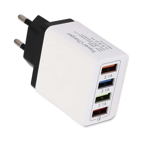 4 USB Port Mehrfachstecker Schnell ladegerät Netzteil Adapter UK EU US Stecker - Zdjęcie 13 z 18