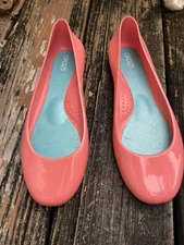 Oka B Coral Peach Flats Sz 8 Round Toe Ballet Shoes Womens Vegan Recycled