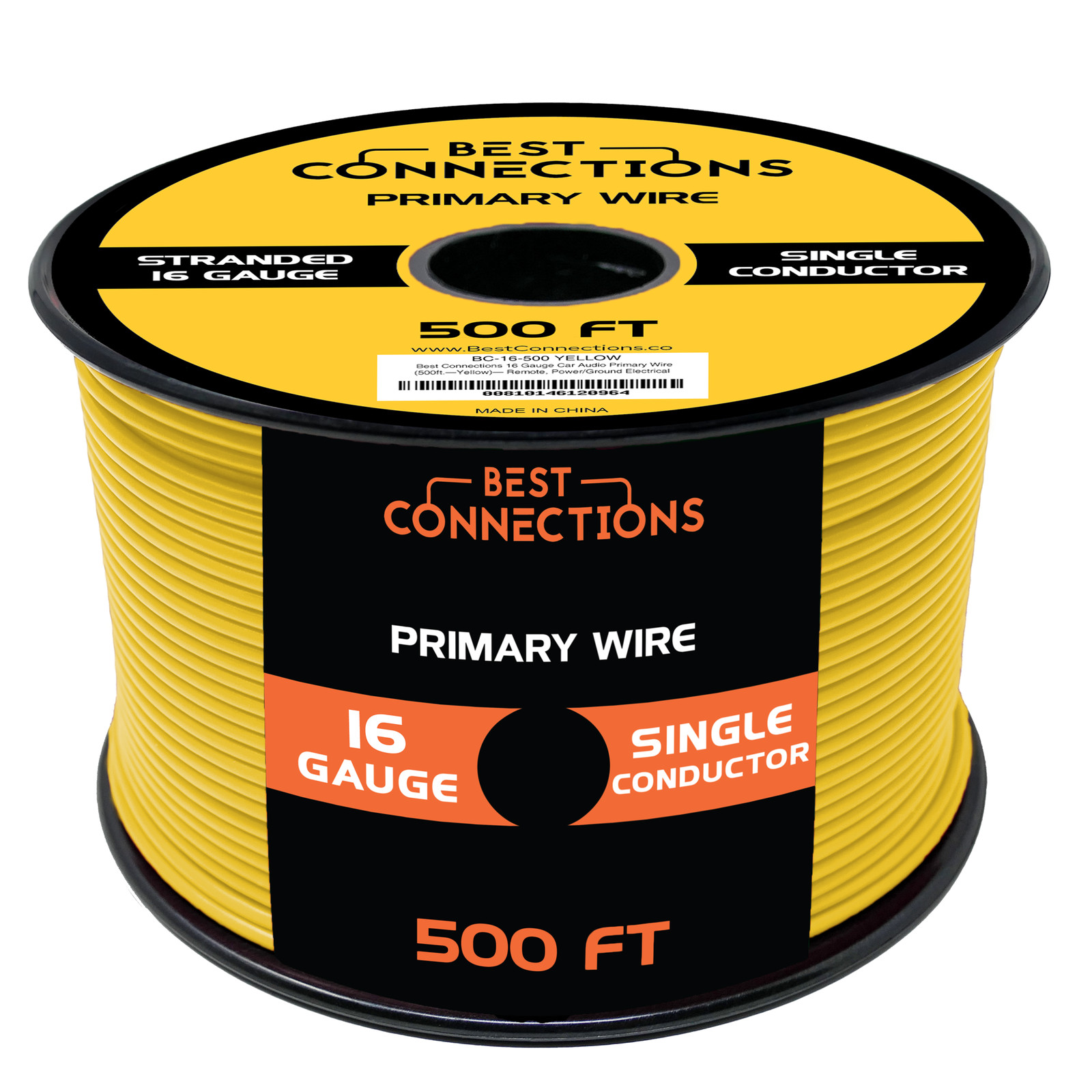 16 Gauge Car Audio Primary Wire (500ft&ndash;Yellow)&ndash; Remote, 