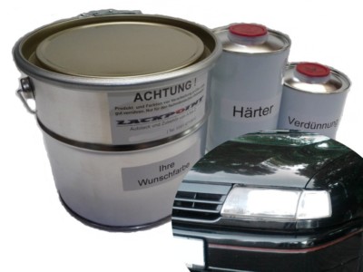 5 Liter Set 2K Car Paint Suitable for Opel E200 Black No Clear Varnish Lackpoint