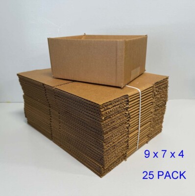 25 PACK 9x7x4 Corrugated Carton Cardboard Shipping Mailing Box Boxes 32 ECT