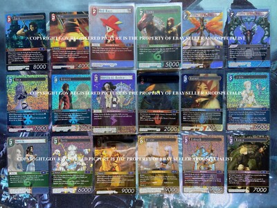 FINAL FANTASY FFTCG OPUS 3 III TCG COMPLETE FOIL SET + STARTERS