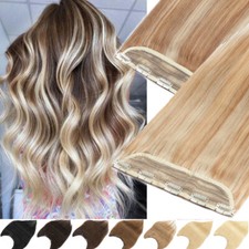 20" Thick Clip In Human Hair Extensions Real Remy Half Head Hairpieces One Piece