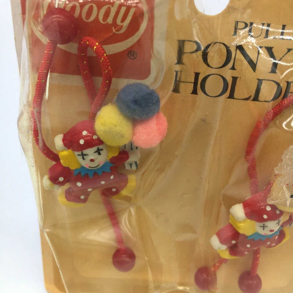 Soportes de cola de caballo Goody de colección tirar de payasos apretados en rojo con globos #6980 ¡Leer! Foto 2 de 4