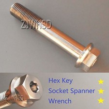 M12 x 1,25 x 70 Ti Tornillo de titanio Tornillo Cabeza de tapa de enchufe y cabeza de brida hexagonal hexagonal