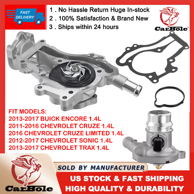 Water Pump & Thermostat For 2011-15 Cruze 12-20 Sonic 2013-20 Buick Encore 1.4L