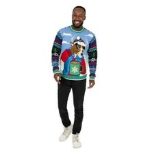 33 DEGREES MEN'S LARGE UGLY CHRISTMAS XMAS SWEATER PUT YOUR DRINK IN MY POCKET 
