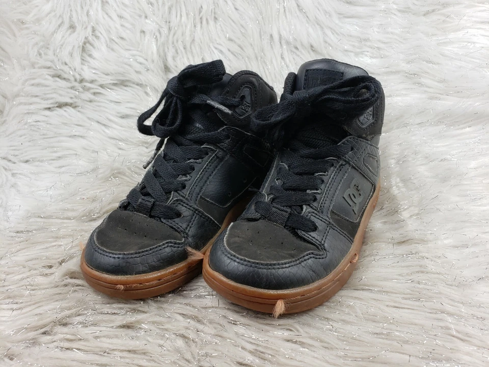 DC SHOES Rebound SE 黑色口香糖高帮运动鞋青少年尺寸 1 — 第 3/4 张图片