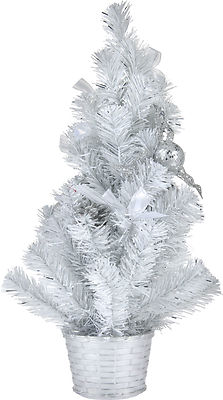 Hübscher 50cm Mini Schreibtisch Tischplatte verzierter Weihnachtsbaum mit Schleifen & Kugeln