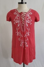 Unbranded Pink Embroidered Lace Dress Size Small