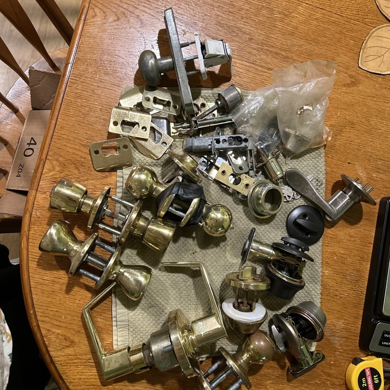 Mixed Lot of house door Handle/locks Knobs Deadbolts For Parts/Crafts