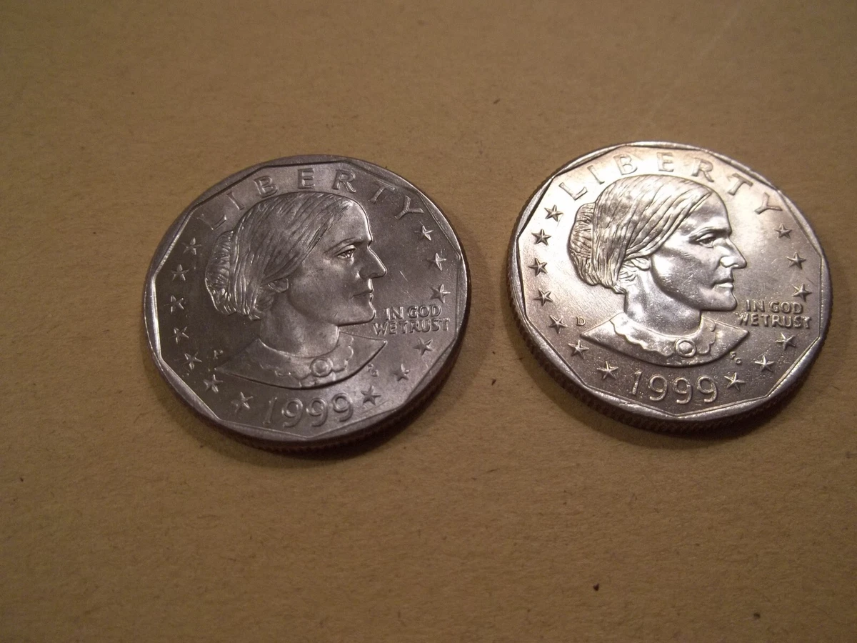 Uncirculated 1999 Susan B Anthony Dollars (1979-1981, 1999) for