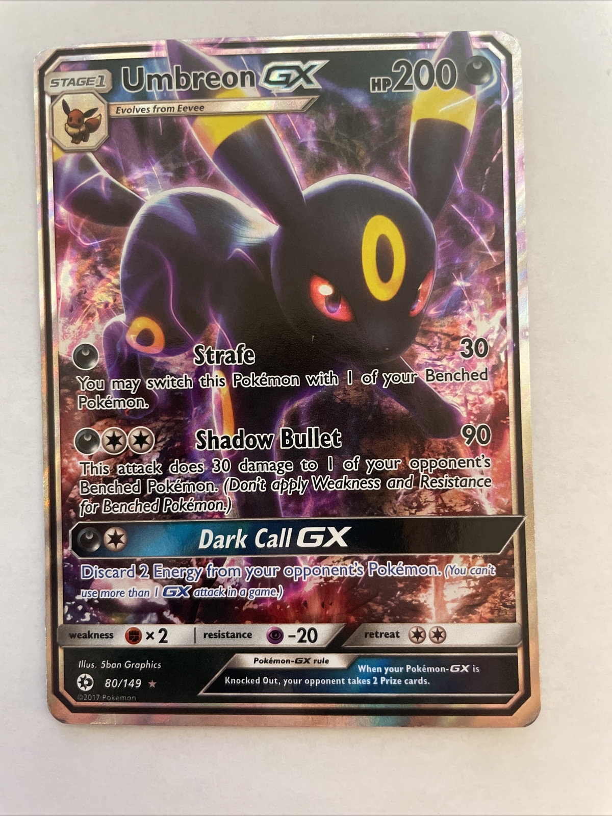 pokemon umbreon gx 80/149