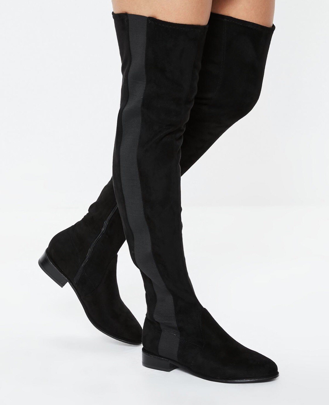 black over the knee chelsea boots