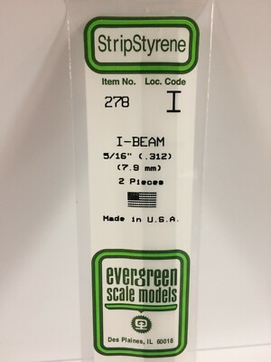 Evergreen EV0278 Profile Section I 350mm Height 7.9mm (2pcs) Modeling