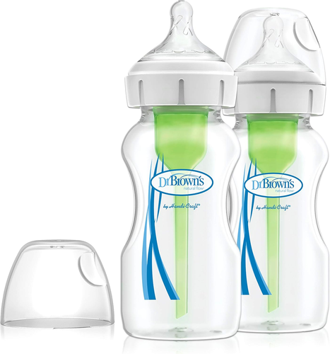 Dr Brown'S Natural Flow Anti-Colic Options+ Wide-Neck Baby Bottle, 9Oz/270Ml, wi - Picture 10 of 12