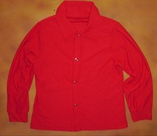 NWOT Red SNAP FRONT LONG SLEEVE SHIRT DANCE Flamenco Jazz Tap Unisex Int Child