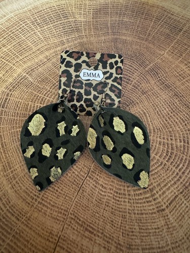 Emma Cheetah Print Multicolor ~ Green Earrings ~ Brand New with Tag - Picture 2 of 8