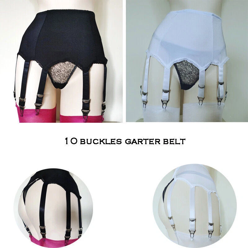 S-XXL Damen Garters Straps Strapsgürtel Strumpfhalter 10 Straps mit Metallclips - Bild 2 von 4