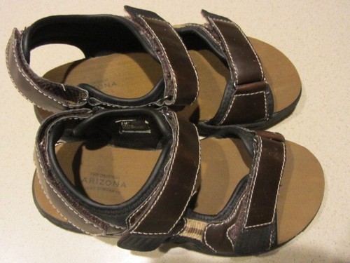 EUC Boys Size 2M Arizona Jean Co Sandals Brown Hook & Loop 012-1314 Excellent - Picture 12 of 13