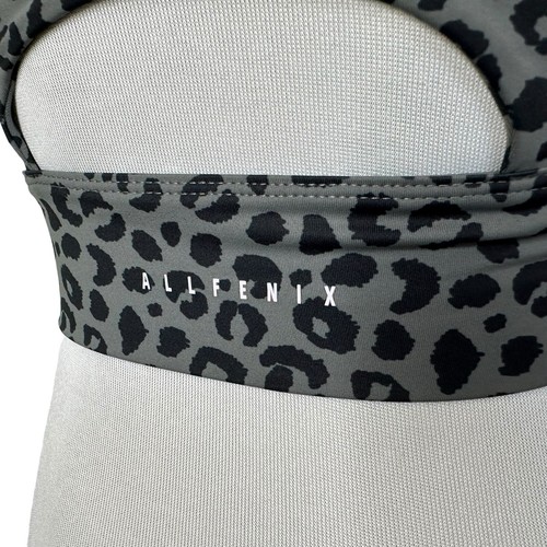 All Fenix Damen Animal Print Crop Top Größe Large schwarz grau Cutout Activewear - Bild 6 von 9