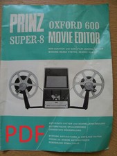 Instructions cine movie editor PRINZ OXFORD 600 super 8 UK German French Emal/CD