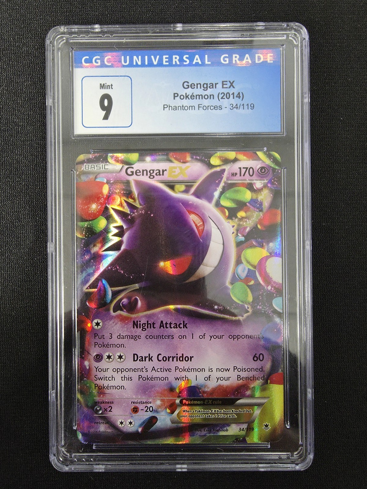 2014 Pokemon Phantom Forces - Gengar EX #34/119 CGC 9 Mint