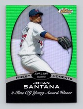 JOHAN SANTANA 2008 Finest #FM-JAS Finest Moments Green Refractor #'d 173/199