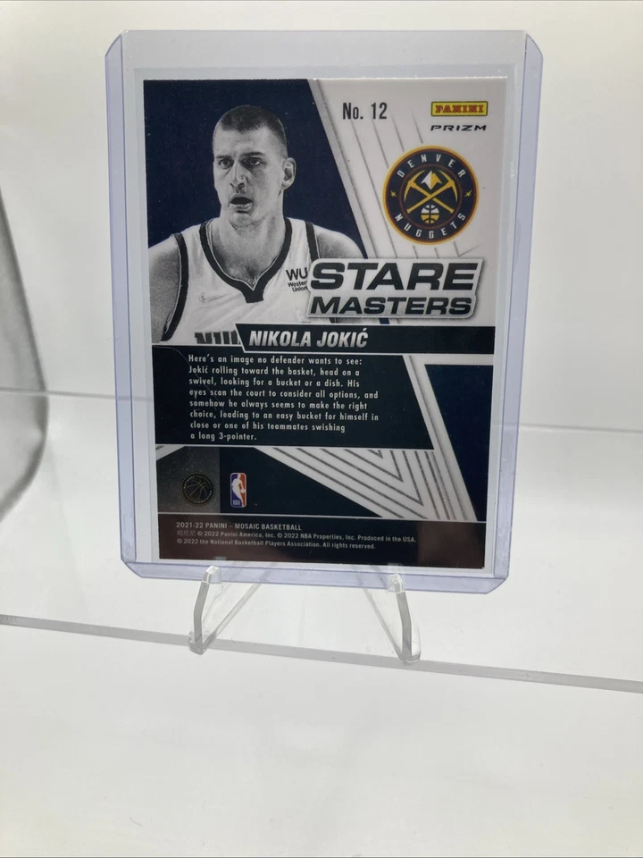 Nikola Jokic 2021-22 Mosaic Basketball Stare Masters Mosaic Prizm Denver Nuggets - Image 4 of 4