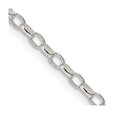 Ausgefallene Rolo-Kette Halskette Sterlingsilber 2,5 mm oval 22 Zoll