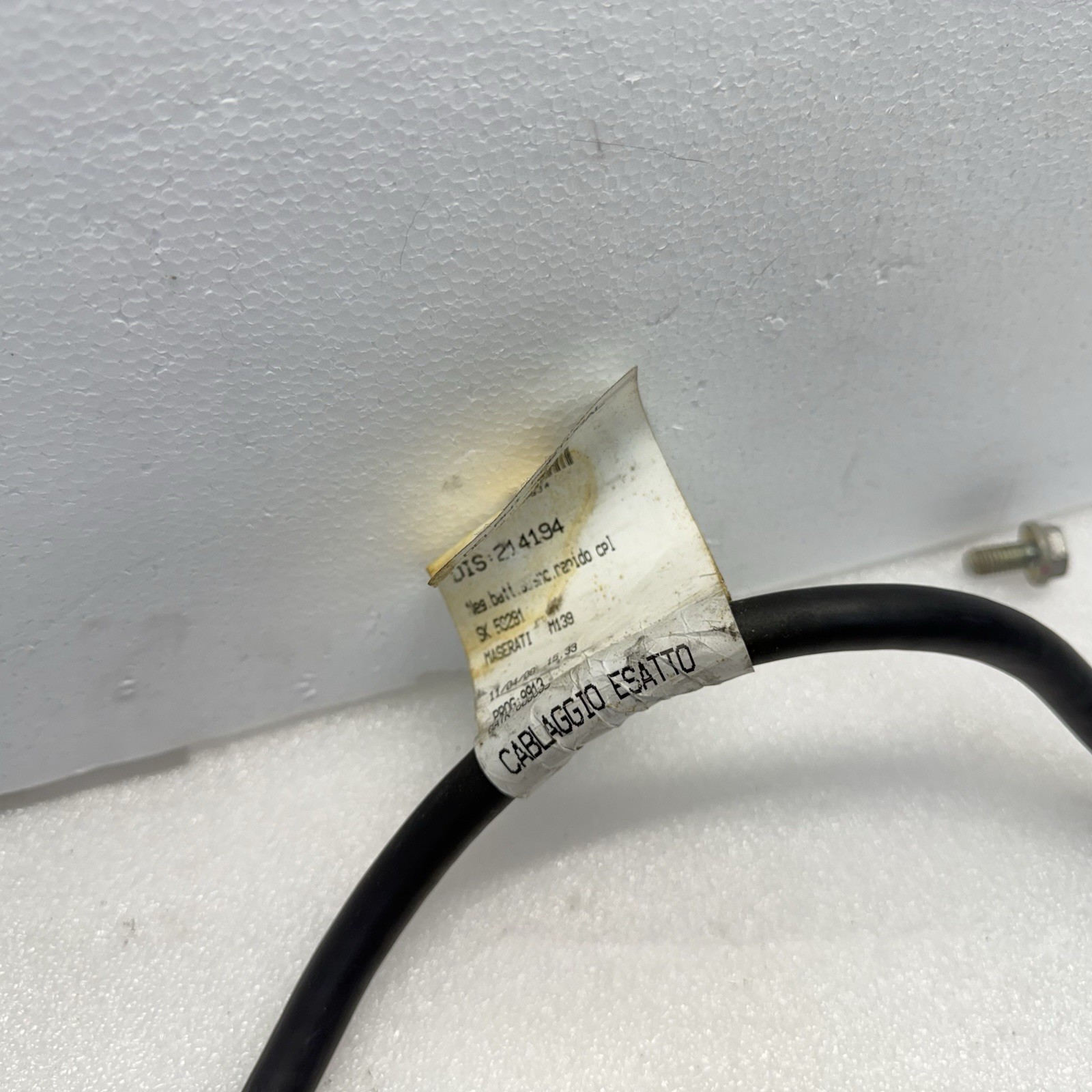 03-13 Maserati Quattroporte M139 Negative Battery Terminal Cable Wire 214194 OEM