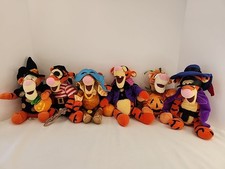 Disney Set of 6 Halloween Tigger Mini Bean Bag Plush 8" VINTAGE