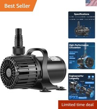 Pompa Acqua Sommersa Elettrica 100W 1600GPH per Koi Laghetto Piscina Cascata Foun...