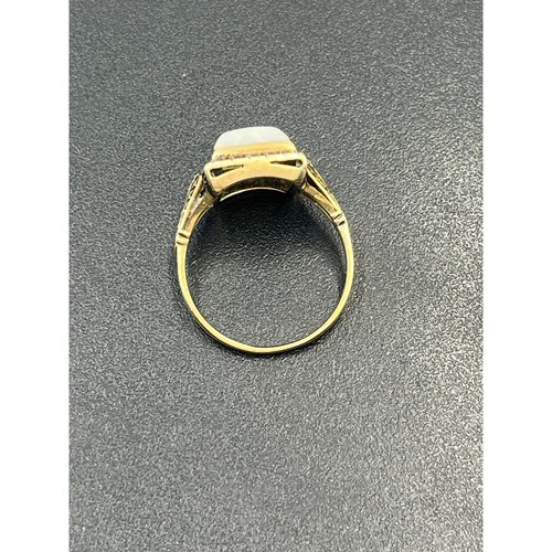 Designer Antique 10k Yellow Gold Rectangular Opal Victorian Ornate Ring Sz 6.5 - Picture 15 of 15