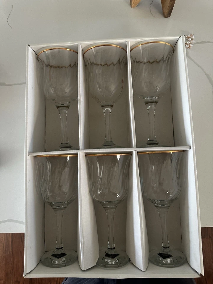 Maxim Circleware 11 oz cálice aro dourado conjunto de 6 - Imagem 3 de 3