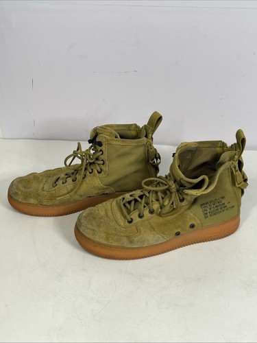 2017 Nike Men's Air Force 1 Mid Desert Moss Gum Suede Shoes Men Size 9 #917753-