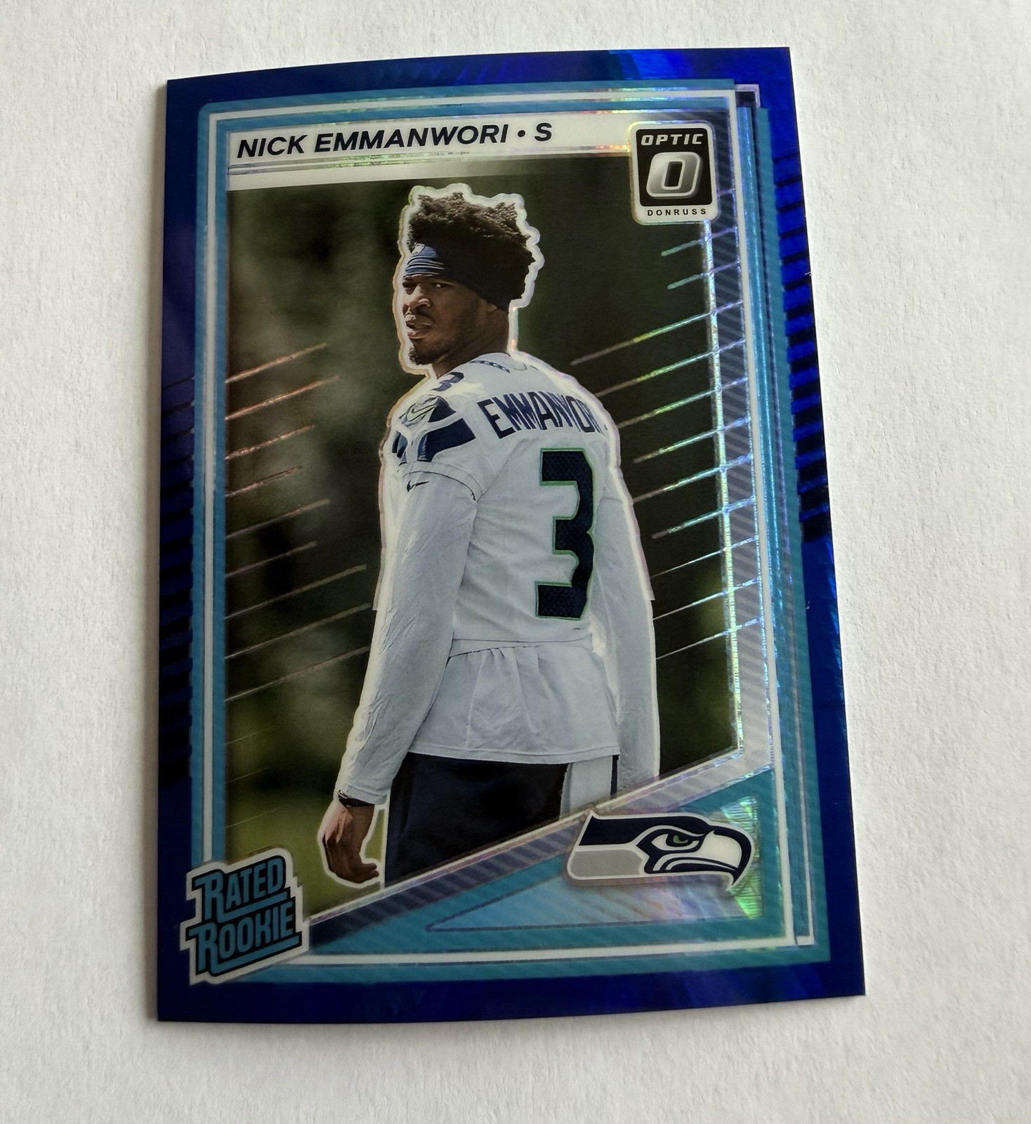 2025 Panini Donruss Optic - Rated Rookie Nick Emmanwori #277 Blue Scope Prizm...