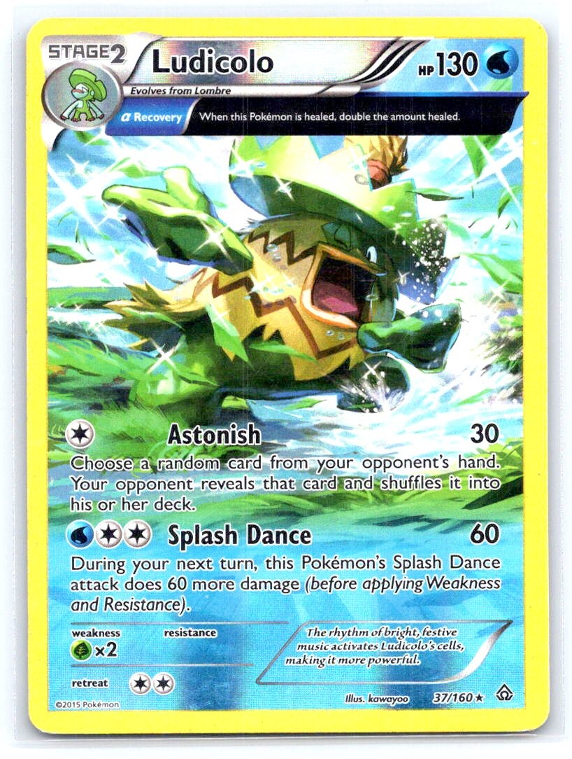 Ludicolo 37/160 Rare Primal Clash Pokemon Reverse Holo Heavily Played
