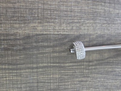 1pc Luxurious Full-Encrusted Ring Elegant And Eye Catching White Golden Size 6