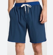 Fair Harbor The Anchor Swim Shorts Mens S Blue Stretch Lined Drawstring 8  