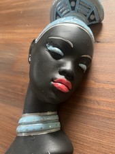 50er Jahre Vintage Original Rockabilly Dekor Mid Century Frauenkopf Wandrelief