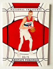 2021-22 Panini National Treasures Kristaps Porzingis Parallel Card #/75 Wizards!