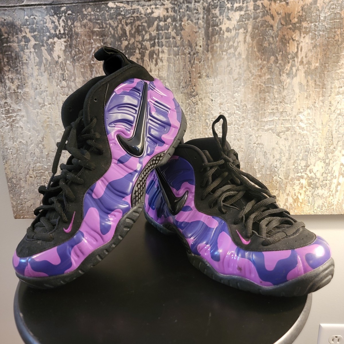 Nike Air Foamposite Pro 624041-012 Black Purple Camo Men
