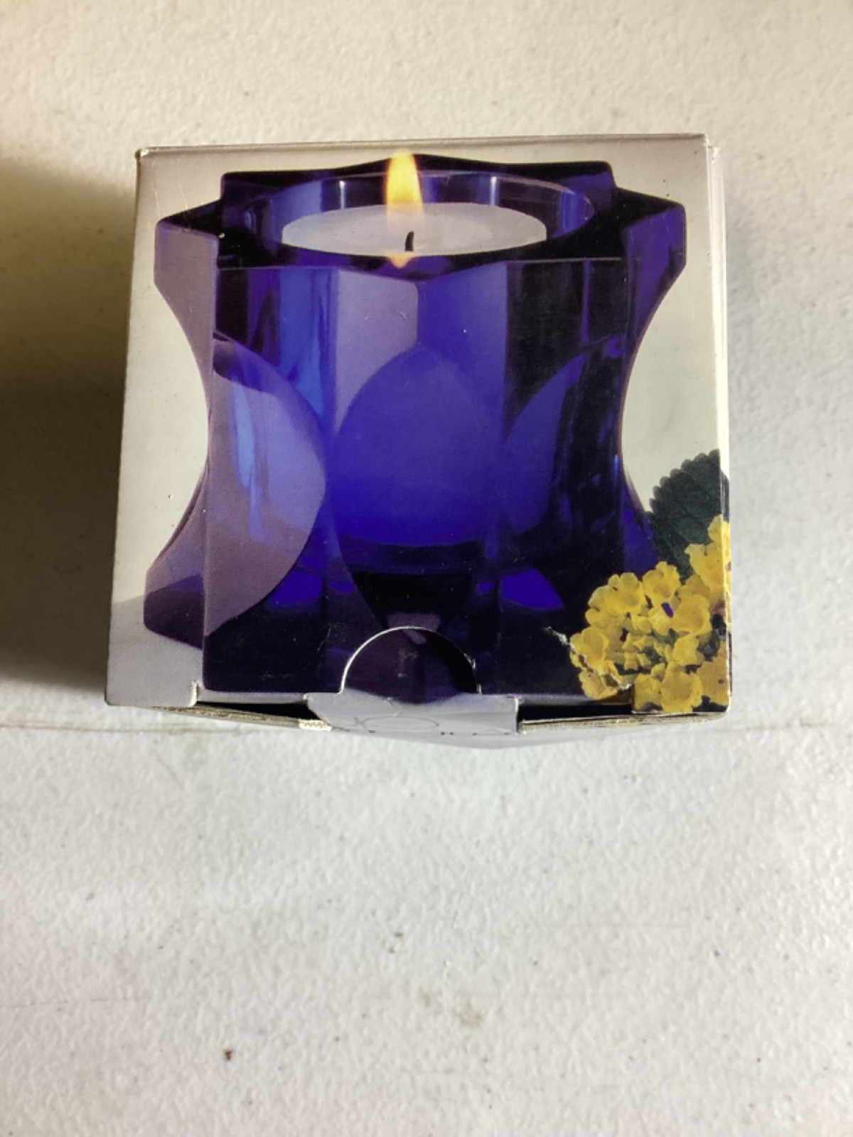 Cobalt Blue Votive W/ Tealight In Box