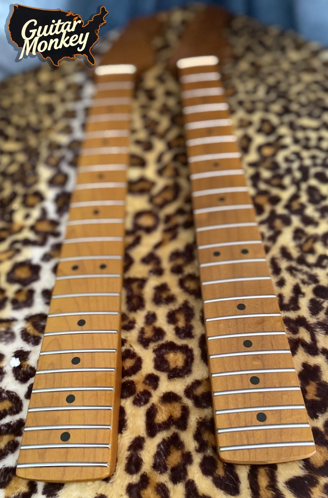 Stratocaster in acero tostato Jumbo tasti laminati dado osseo nitro satinato foto 4